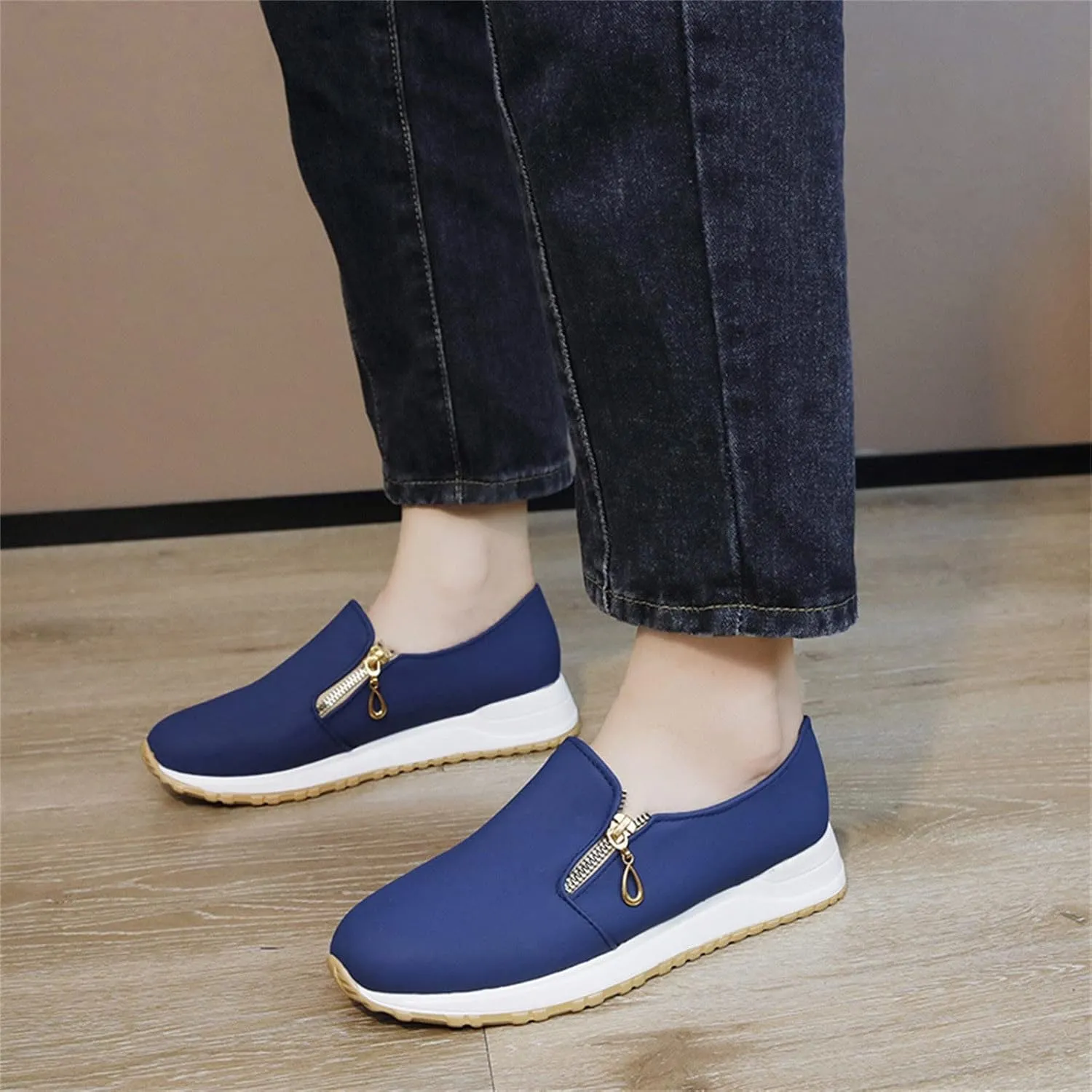 Womens Orthopedic Diabetic Shoes Slip On Walking Sneakers with Arch Support Comfortable Casual Loafers Plantar Fasciitis Relief Foot Heel Pain