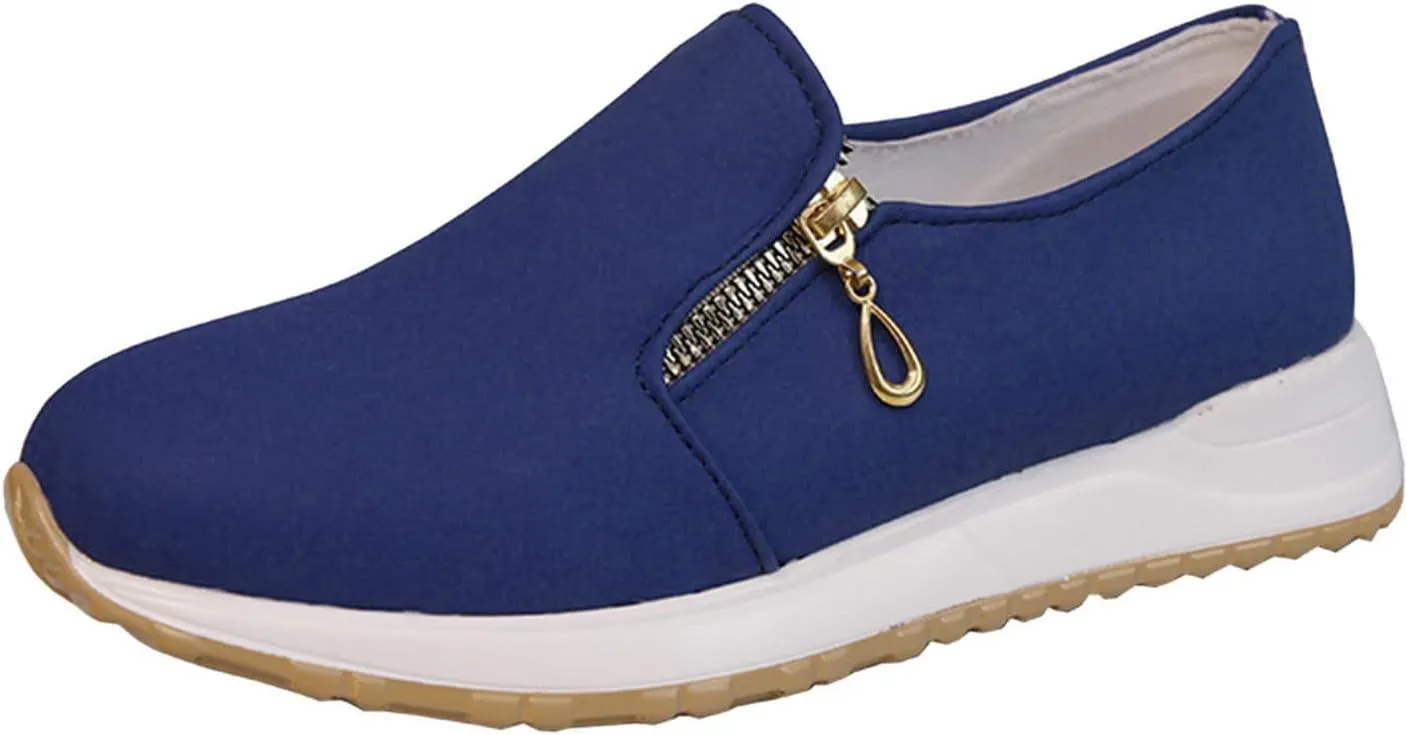 Womens Orthopedic Diabetic Shoes Slip On Walking Sneakers with Arch Support Comfortable Casual Loafers Plantar Fasciitis Relief Foot Heel Pain