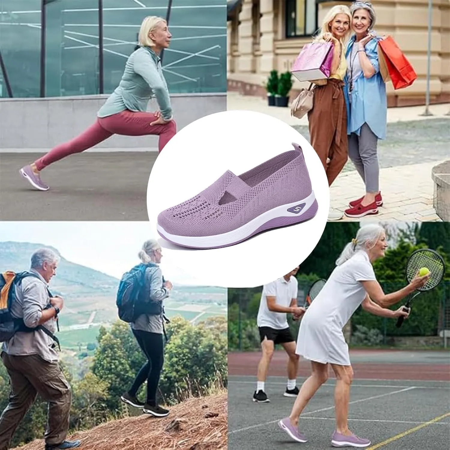 Women's Orthopedic Sneakers Wide Toe Box  Lightweight & Breathable Mesh Slip-On Walking Shoes, Easy to Wear, Anti-Slip Soled, Perfect for Work, Travel & Everyday Comfort