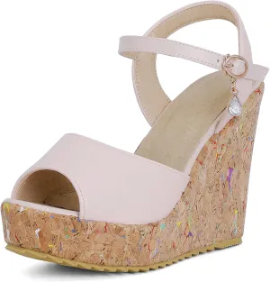 Womens Peep Toe Platform Wedge Gladiator Sandals