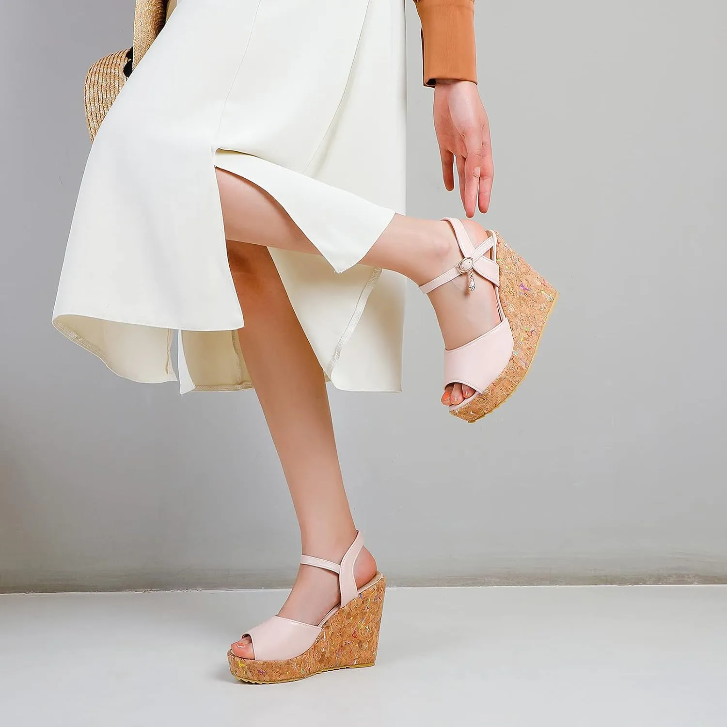 Womens Peep Toe Platform Wedge Gladiator Sandals