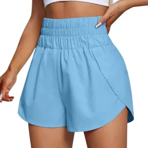 Women's Running Athletic Shorts High Waisted Dry Fit Shorts Lined Workout Shorts Active Gym Pockets