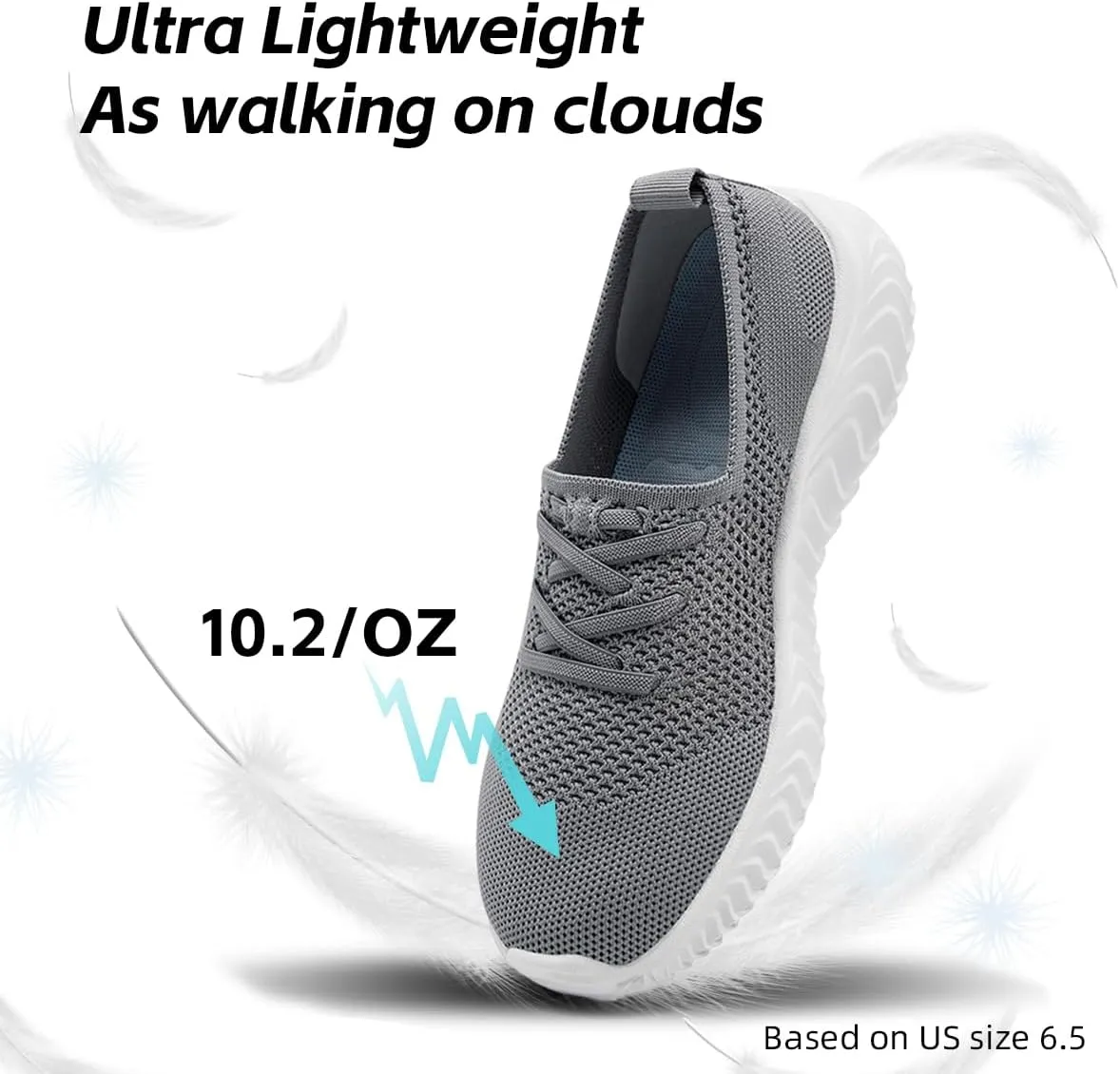 Women's Slip on Tennis Shoes Walking Running Non Slip Sneakers Lightweight Breathable Casual Fashion Comfortable Athletic Gym Sports Sneakers