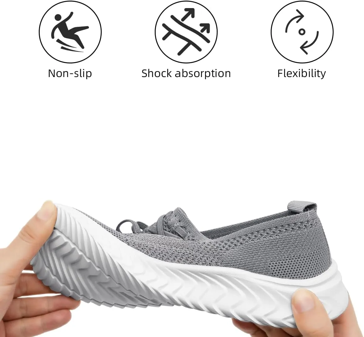 Women's Slip on Tennis Shoes Walking Running Non Slip Sneakers Lightweight Breathable Casual Fashion Comfortable Athletic Gym Sports Sneakers