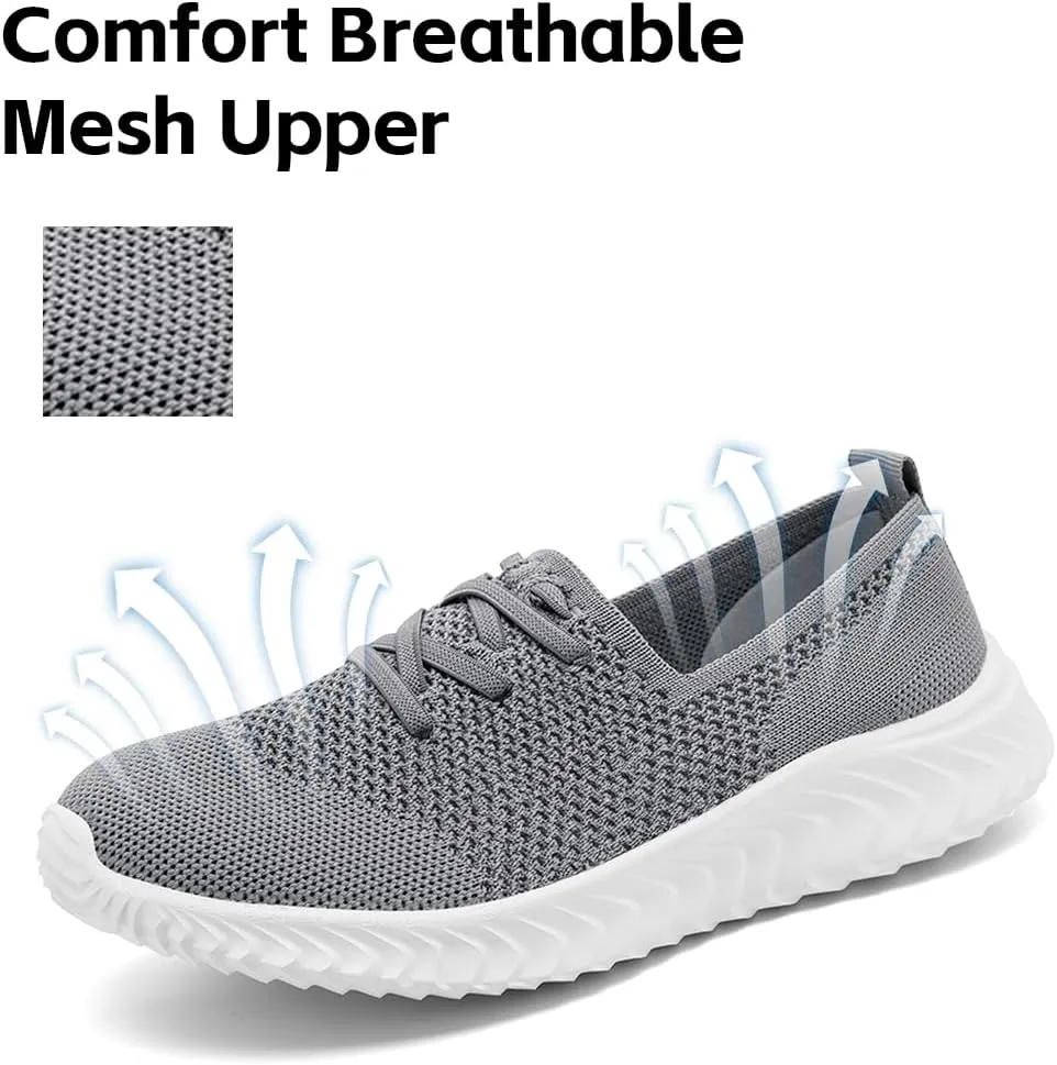 Women's Slip on Tennis Shoes Walking Running Non Slip Sneakers Lightweight Breathable Casual Fashion Comfortable Athletic Gym Sports Sneakers