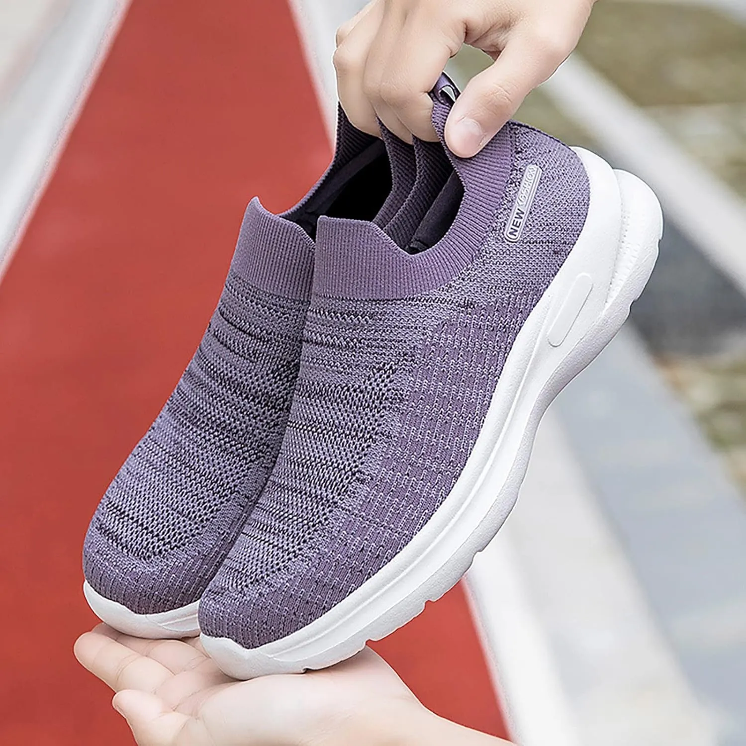 Women's Sneakers in White in Wide Width Slip On Shoes Women Nurses Tennis Shoes for Women Comfortable Non Slip White Sneakers for Women Wide Toe Box Women Slip On Sneakers Wide