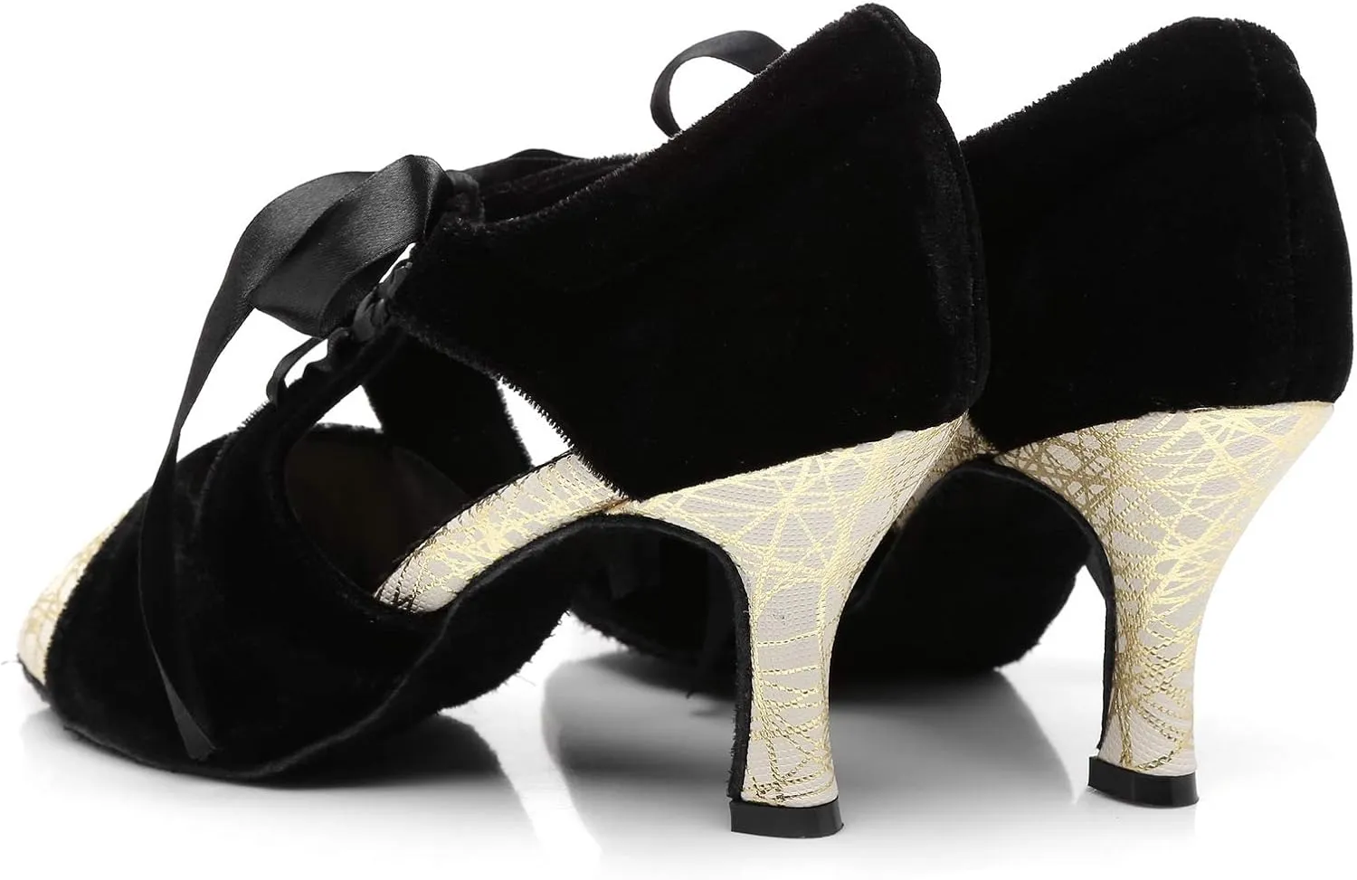 Women's Suede Sole Ballroom Dance Shoes Latin Salsa Glitter Performance Dance Shoes for 1920s