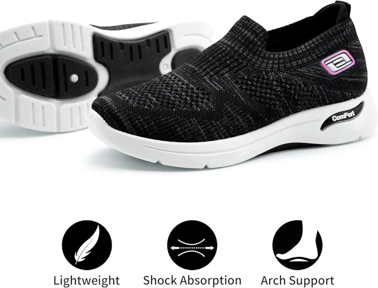 Women's Walking Tennis Shoes Lightweight Comfort Workout Casual Non Slip Fashion Sneakers with Arch Support Memory Foam