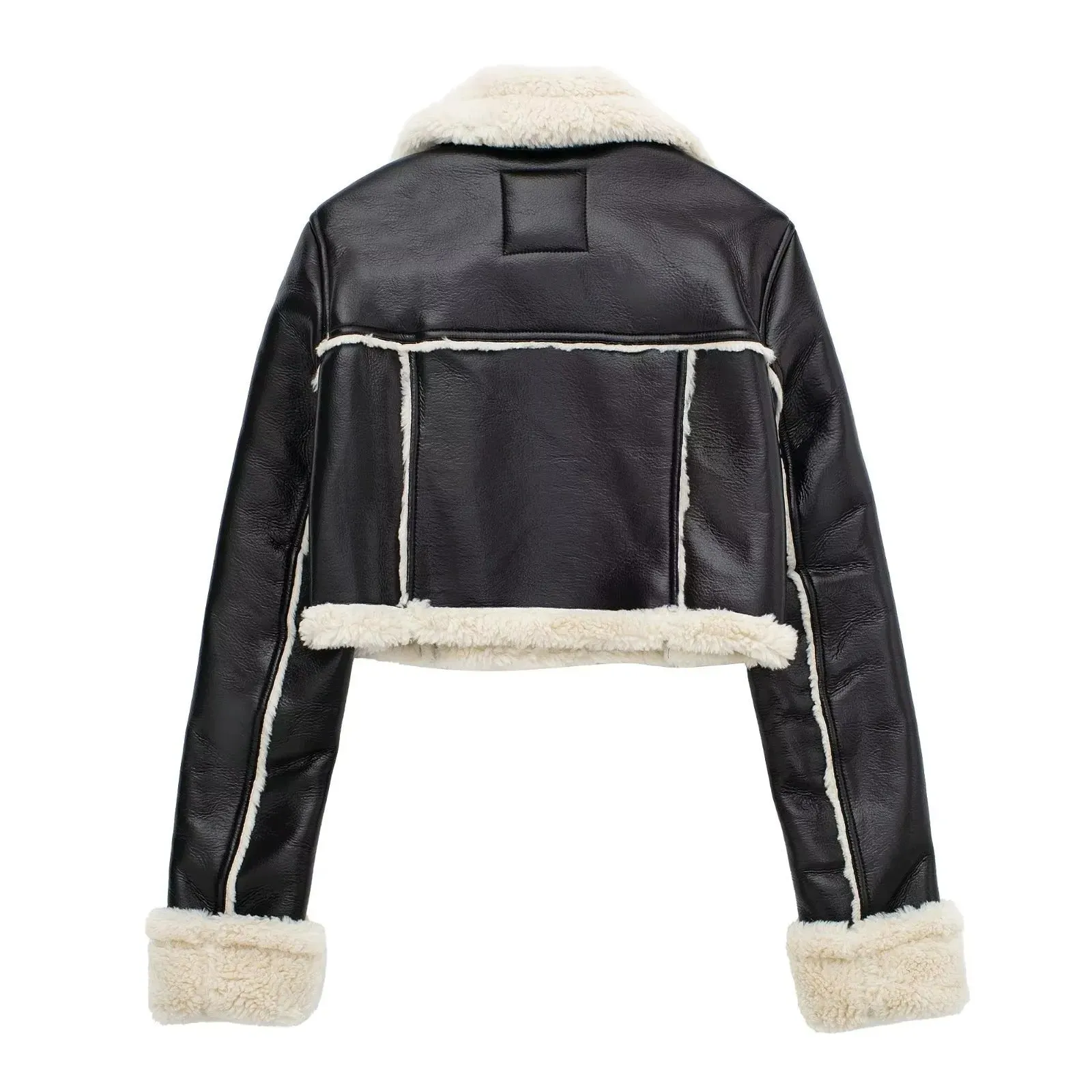 Yalda Short Jacket with faux leather finish