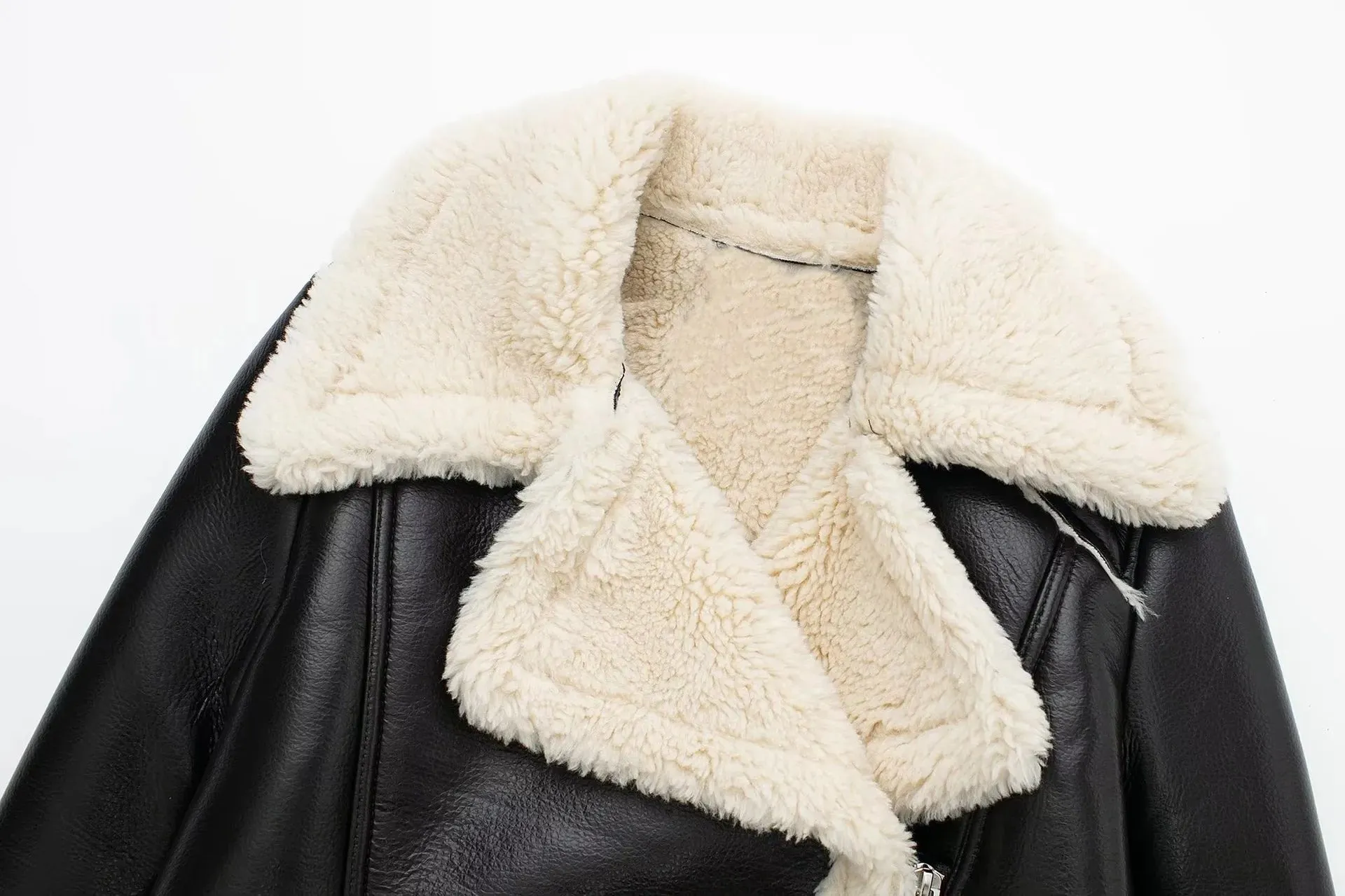Yalda Short Jacket with faux leather finish