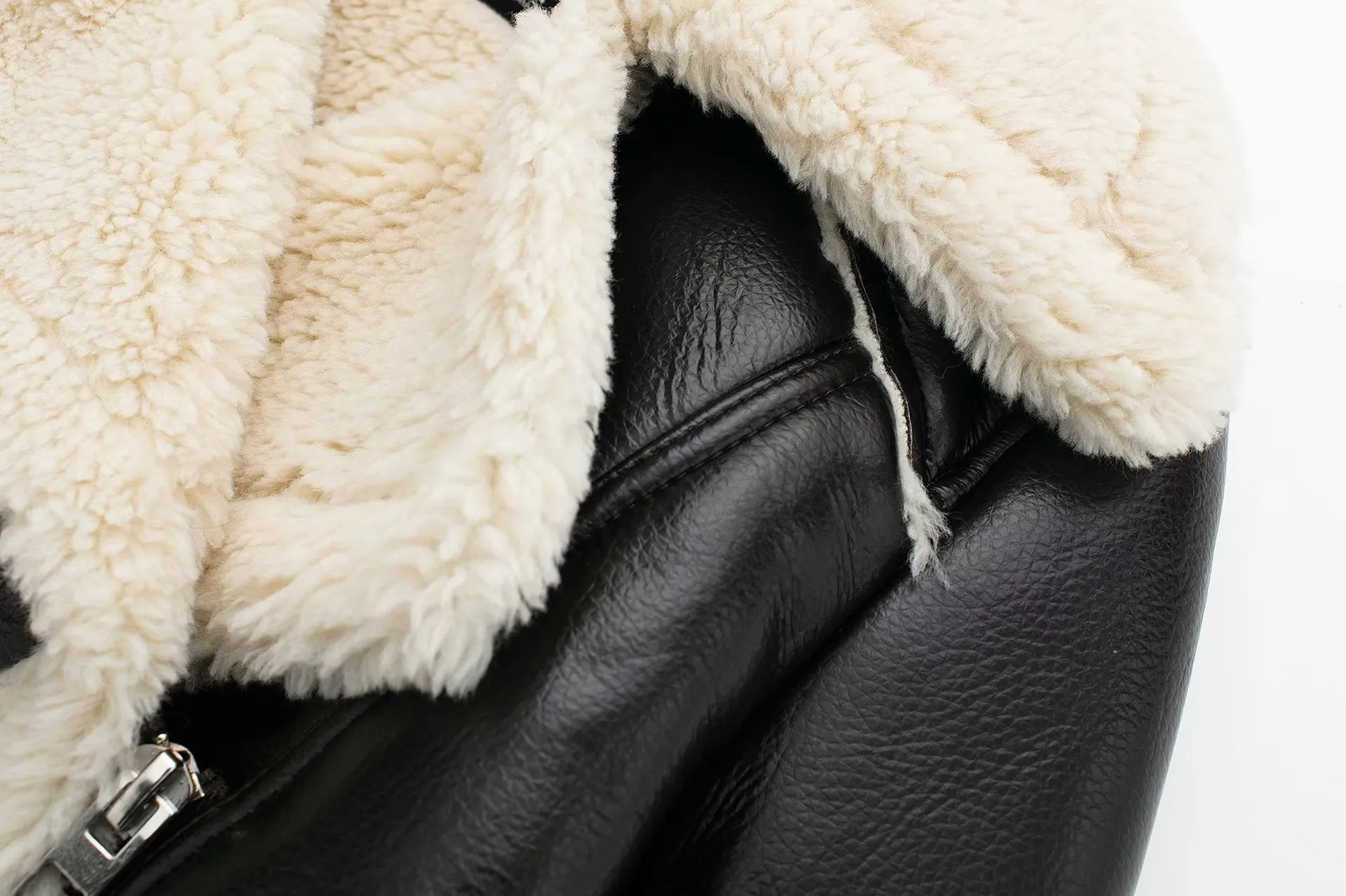Yalda Short Jacket with faux leather finish