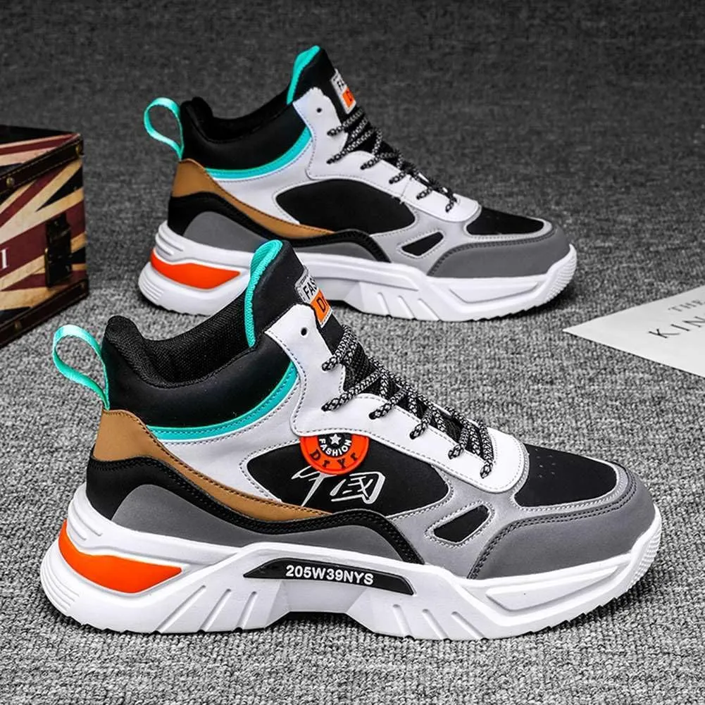 YAXE Unisexs Lace-up Fashion Chunky Dad Sneakers