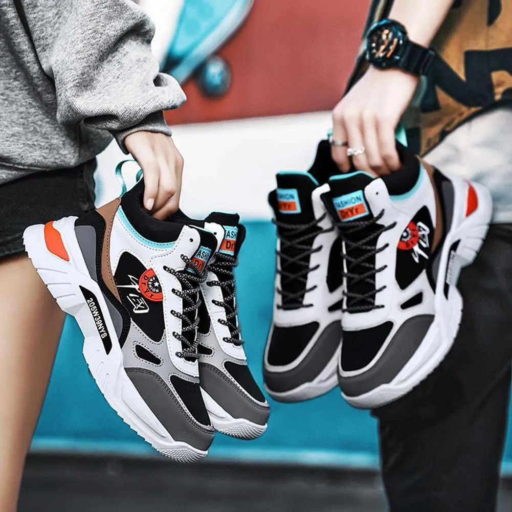 YAXE Unisexs Lace-up Fashion Chunky Dad Sneakers