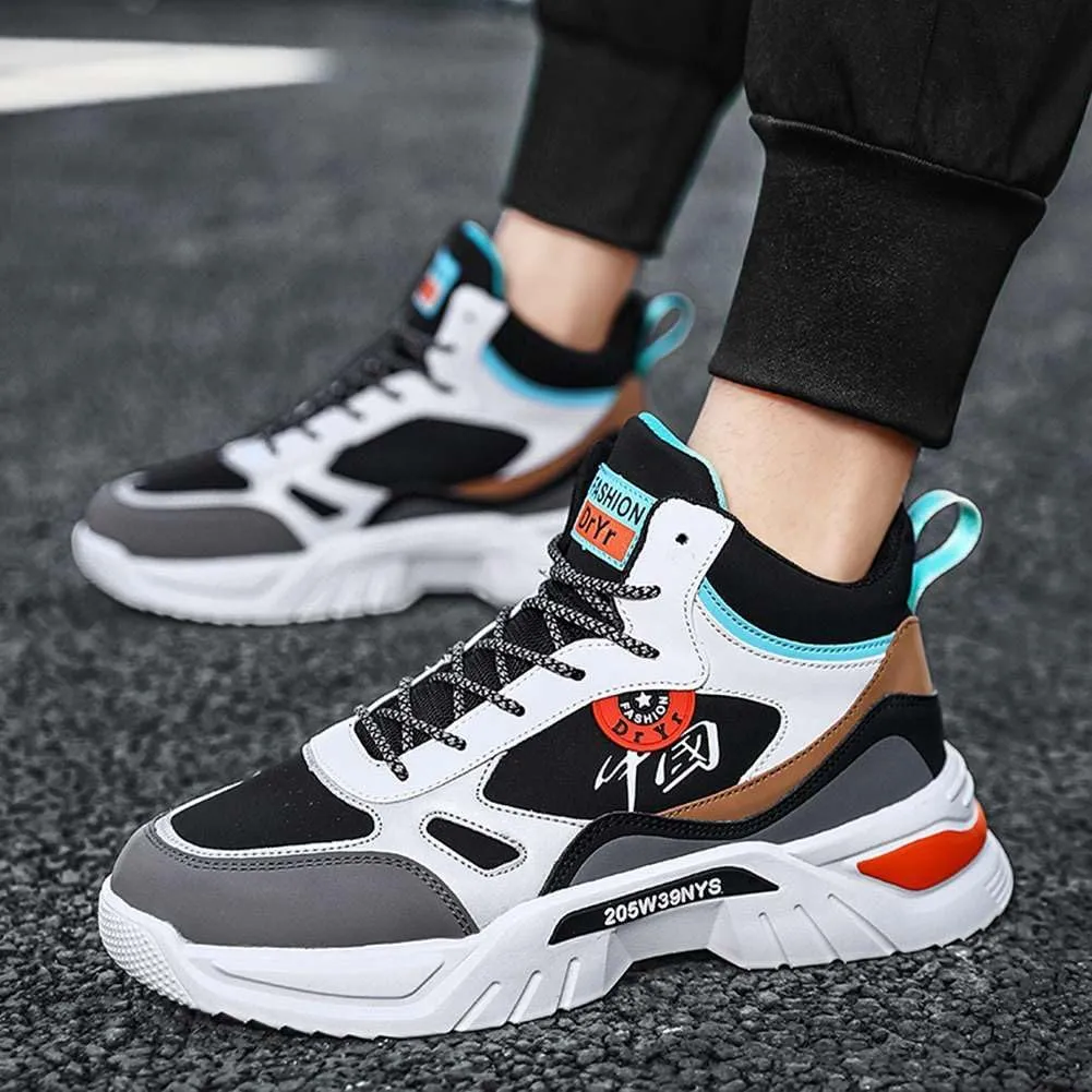 YAXE Unisexs Lace-up Fashion Chunky Dad Sneakers