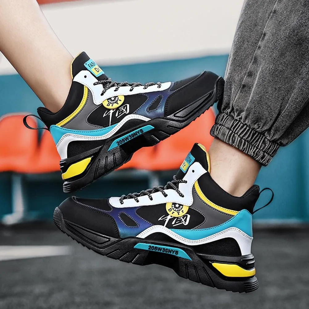 YAXE Unisexs Lace-up Fashion Chunky Dad Sneakers