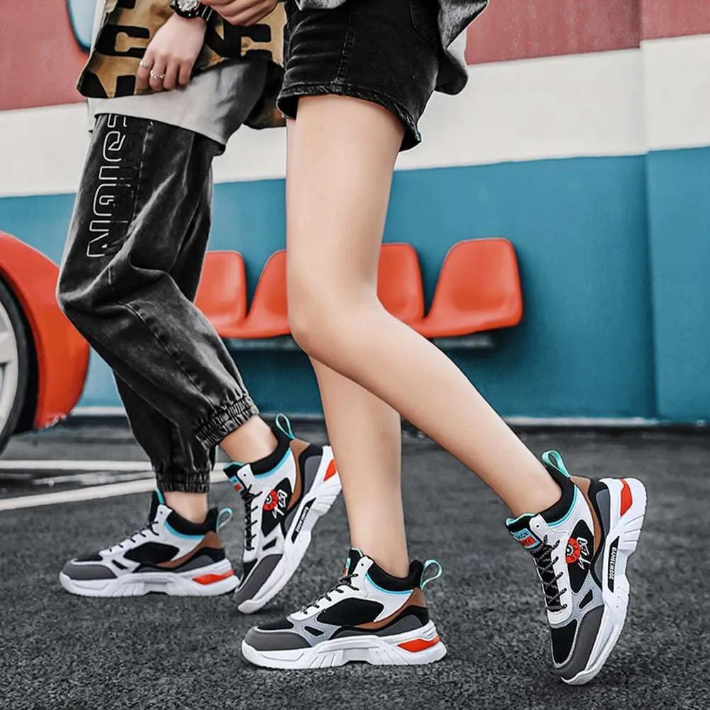 YAXE Unisexs Lace-up Fashion Chunky Dad Sneakers
