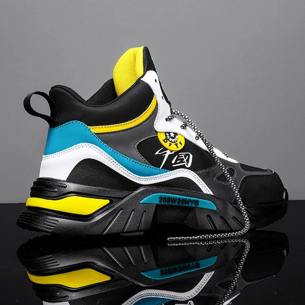 YAXE Unisexs Lace-up Fashion Chunky Dad Sneakers