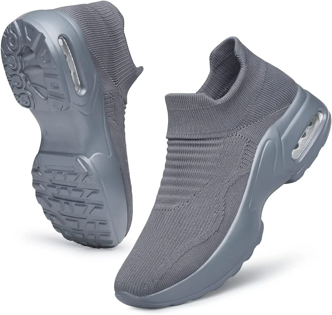 YHOON Women's Walking Shoes Slip-on - Sock Sneakers Ladies Nursing Work Air Cushion Mesh Casual Running Jogging Shoes