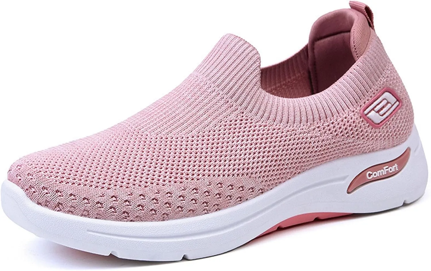 ZWRXW Womens Walking Shoes Orthopedic Slip On Air Cushion Platform Shoes Mesh Up Woven Sock Casual Ladies Fashion Sneakers Lightweight Comfortable Arch Support Sneaker with Arch Support